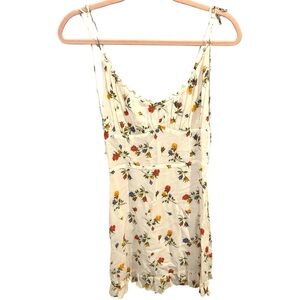 Reformation Esther Floral Dress Cream Size 10 EUC Y0875